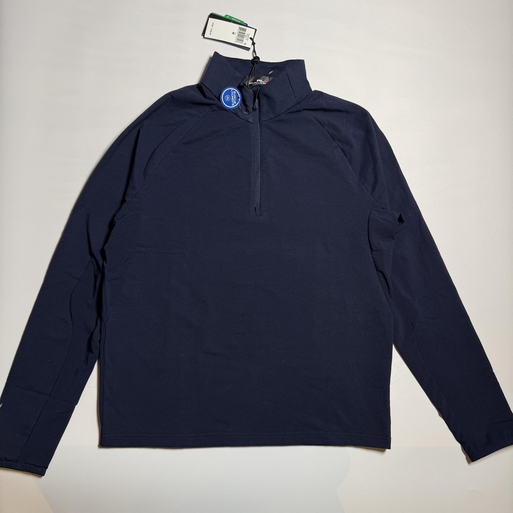 RLX Ralph Lauren Pullover Mens Medium Navy 1/4 Zip Golf Lightweight Shirt New